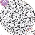 Square Black Alphabet Letter Beads White Background For Jewelry Making, Bracelet Making Accessories Buy Online in Pakistan at SAMS SUPPLIES in Wholesale Prices.