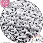 Round Black Alphabet Letter Beads White Background For Jewelry Making, Bracelet Making Accessories Buy Online in Pakistan at SAMS SUPPLIES in Wholesale Prices
