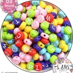 Round White Alphabet Letter Beads Multicolor Background For Jewelry Making, Bracelet Making Accessories Buy Online in Pakistan at SAMS SUPPLIES in Wholesale Prices