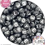 Round White Alphabet Letter Beads Black Background For Jewelry Making, Bracelet Making Accessories Buy Online in Pakistan at SAMS SUPPLIES in Wholesale Prices