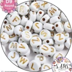 Round Golden Alphabet Letter Beads White Background For Jewelry Making, Bracelet Making Accessories Buy Online in Pakistan at SAMS SUPPLIES in Wholesale Prices