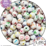 Circle Multicolor Alphabet Letter Beads White Background For Jewelry Making, Bracelet Making Accessories Buy Online in Pakistan at SAMS SUPPLIES in Wholesale Prices