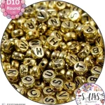Round Black Alphabet Letter Beads Golden Background For Jewelry Making, Bracelet Making Accessories Buy Online in Pakistan at SAMS SUPPLIES in Wholesale Prices