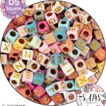 Square Golden Alphabet Letter Beads Multicolor Background For Jewelry Making, Bracelet Making Accessories Buy Online in Pakistan at SAMS SUPPLIES in Wholesale Prices